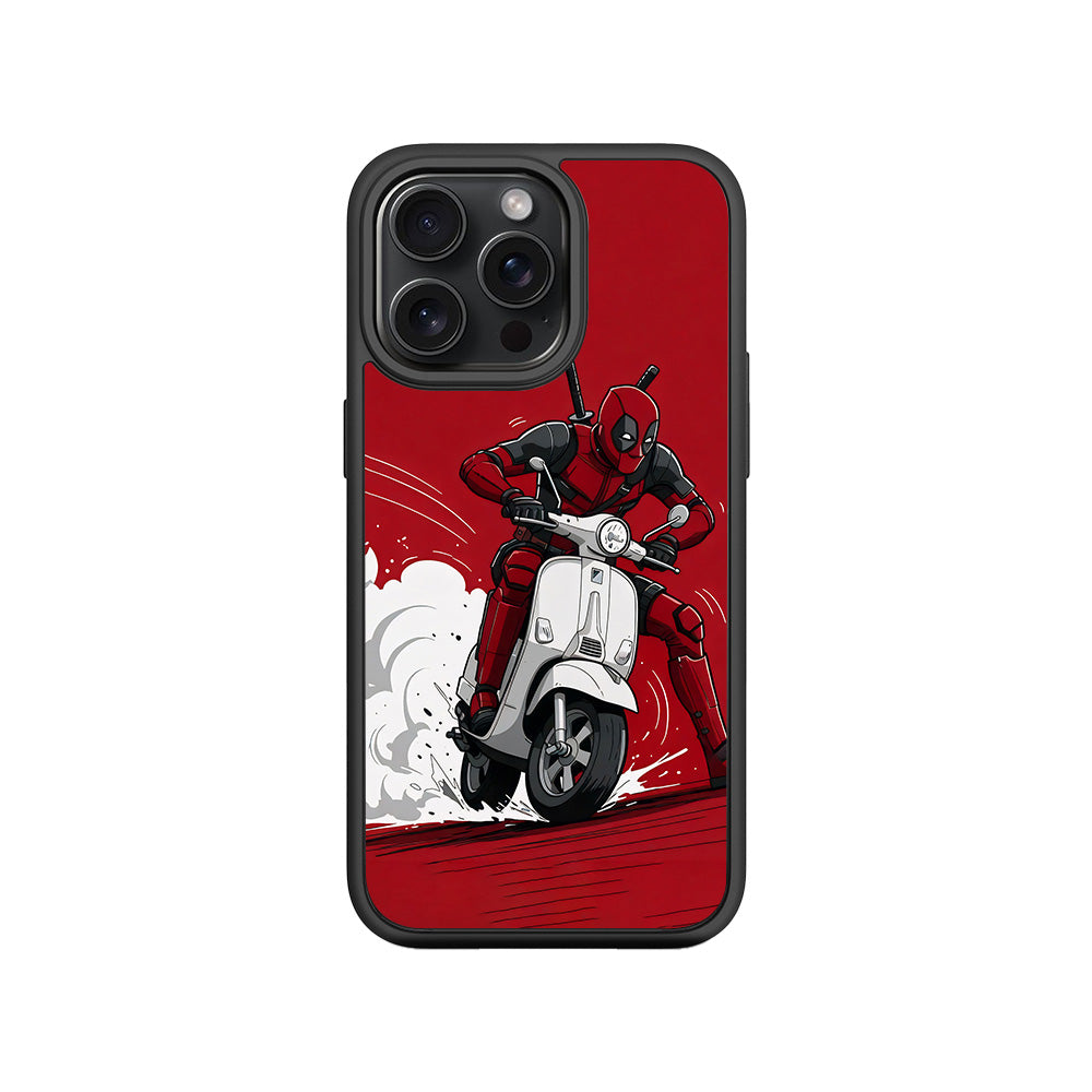 Deadpool Ride 3D Skin with Shockguard Armour Magsafe Case for Apple iPhone 15 Pro