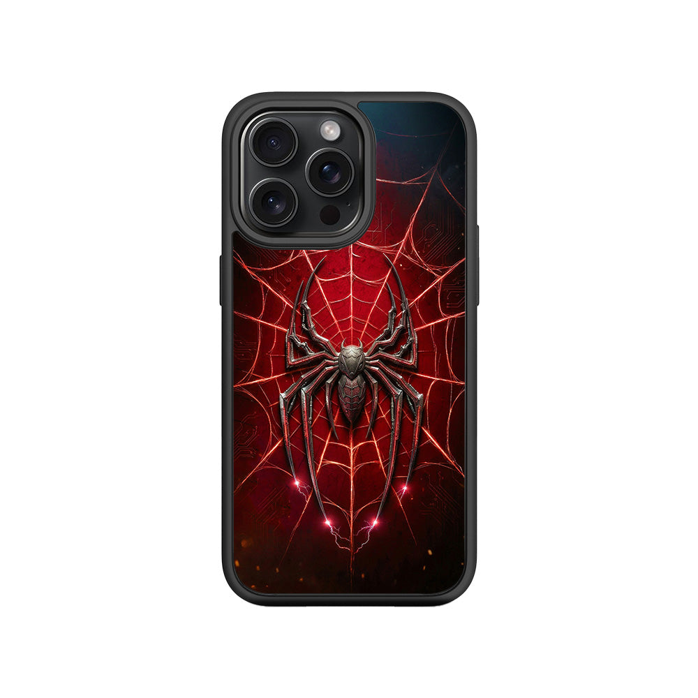 Spider-Man Black Suit 3D Skin with Shockguard Armour Magsafe Case for Apple iPhone 15 Pro