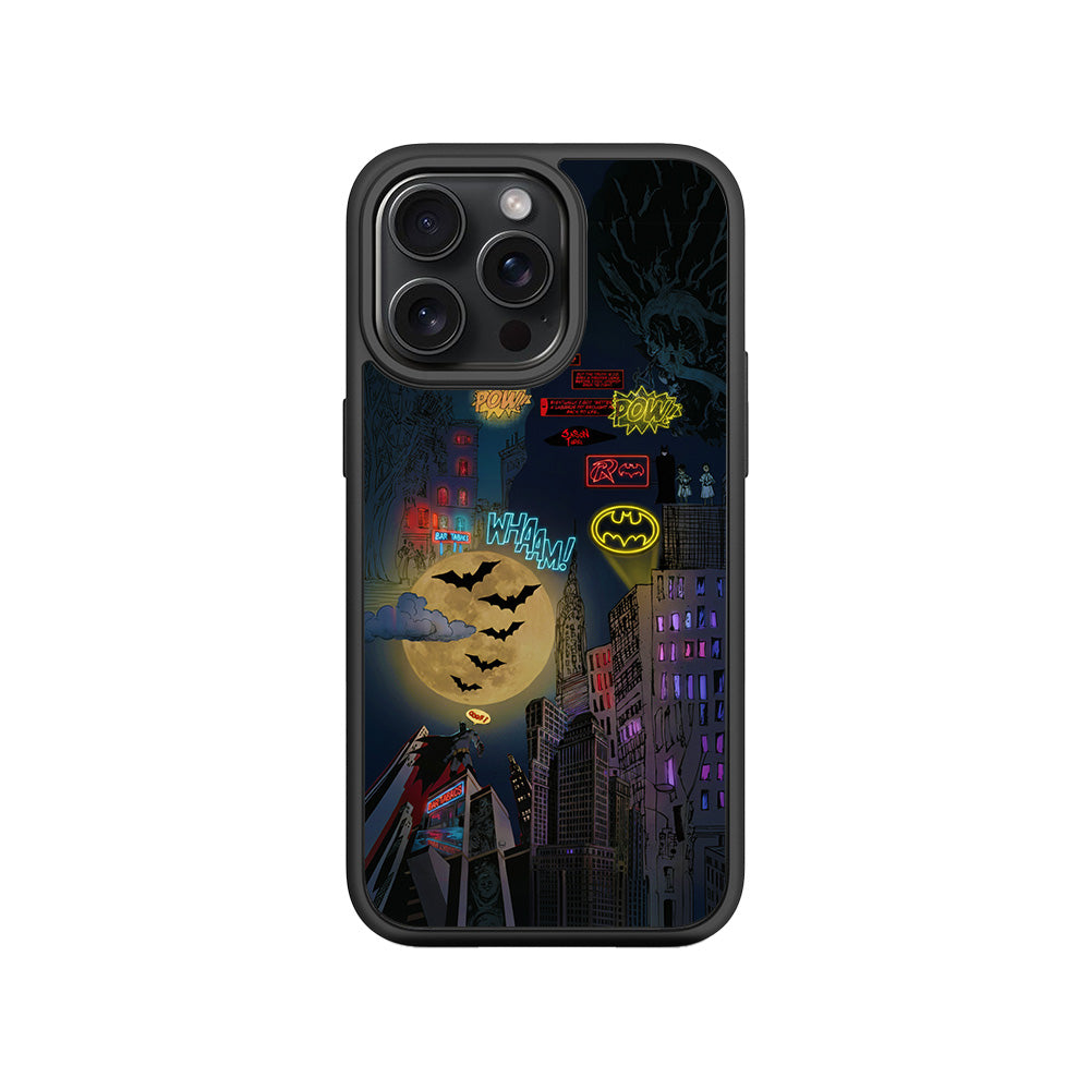 Batman City of Shadows 3D Skin with Shockguard Armour Magsafe Case for Apple iPhone 15 Pro
