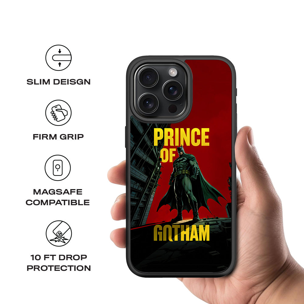 Prince of Gotham 3D Skin with Shockguard Armour Magsafe Case for Apple iPhone 15 Pro