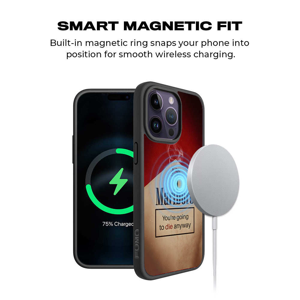 Marlboro Dark Humor 3D Skin with Shockguard Armour Magsafe Case for Apple iPhone 15 Pro Max