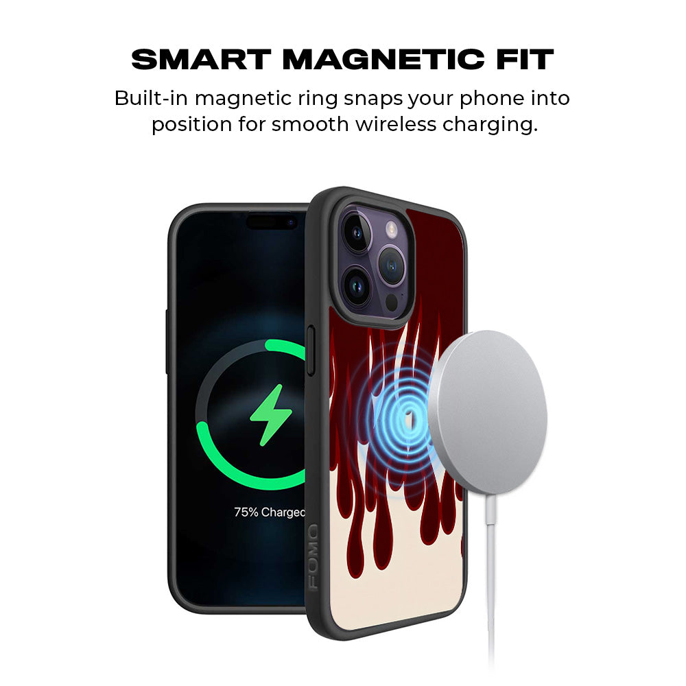 Flame Design 3D Skin with Shockguard Armour Magsafe Case for Apple iPhone 15 Pro
