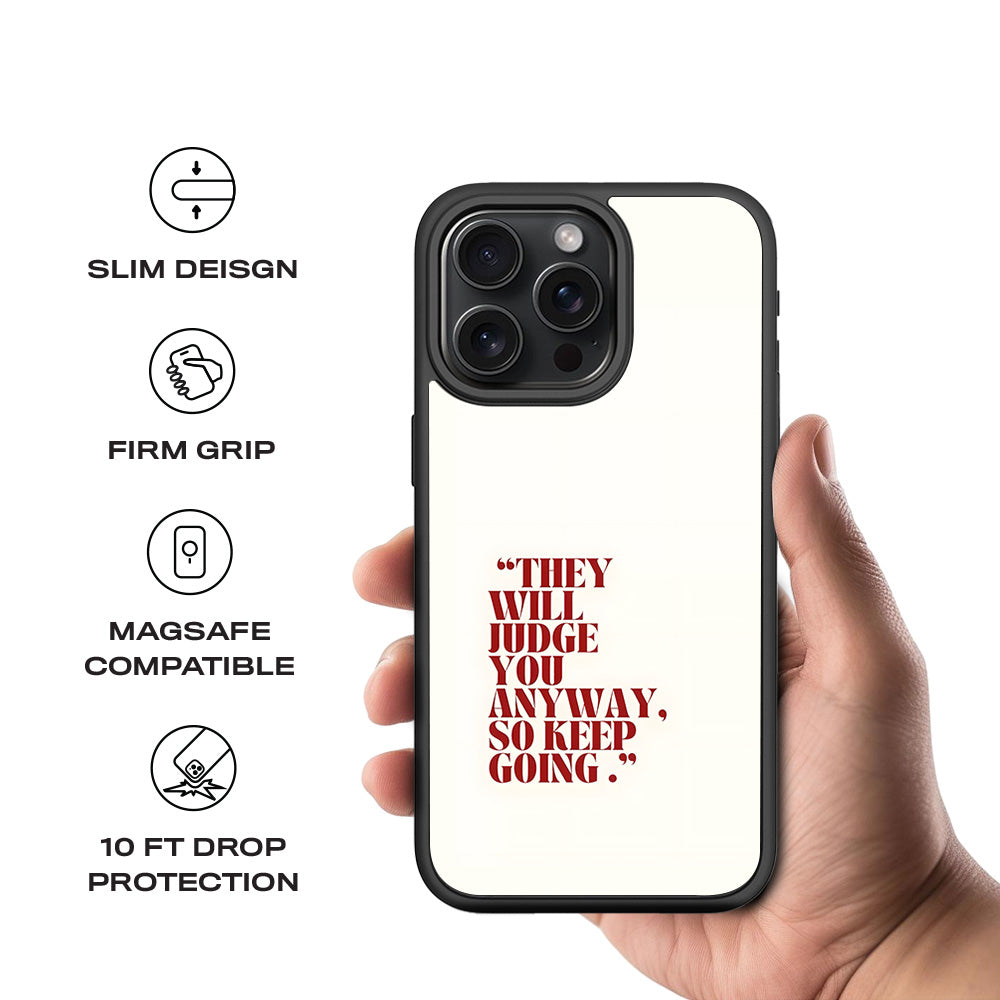 They Will Judge You 3D Skin with Shockguard Armour Magsafe Case for Apple iPhone 15 Pro