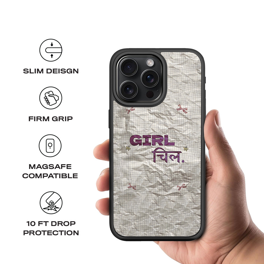 Girl Chill 3D Skin with Shockguard Armour Magsafe Case for Apple iPhone 15 Pro Max
