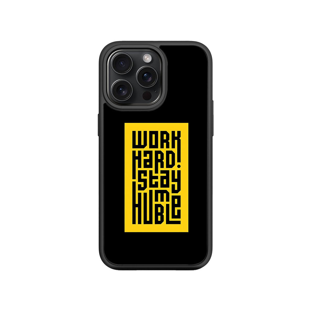 Work Hard Stay Humble 3D Skin with Shockguard Armour Magsafe Case for Apple iPhone 15 Pro Max