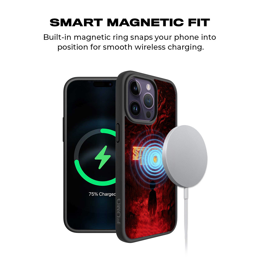 Stranger Things 3D Skin with Shockguard Armour Magsafe Case for Apple iPhone 15 Pro