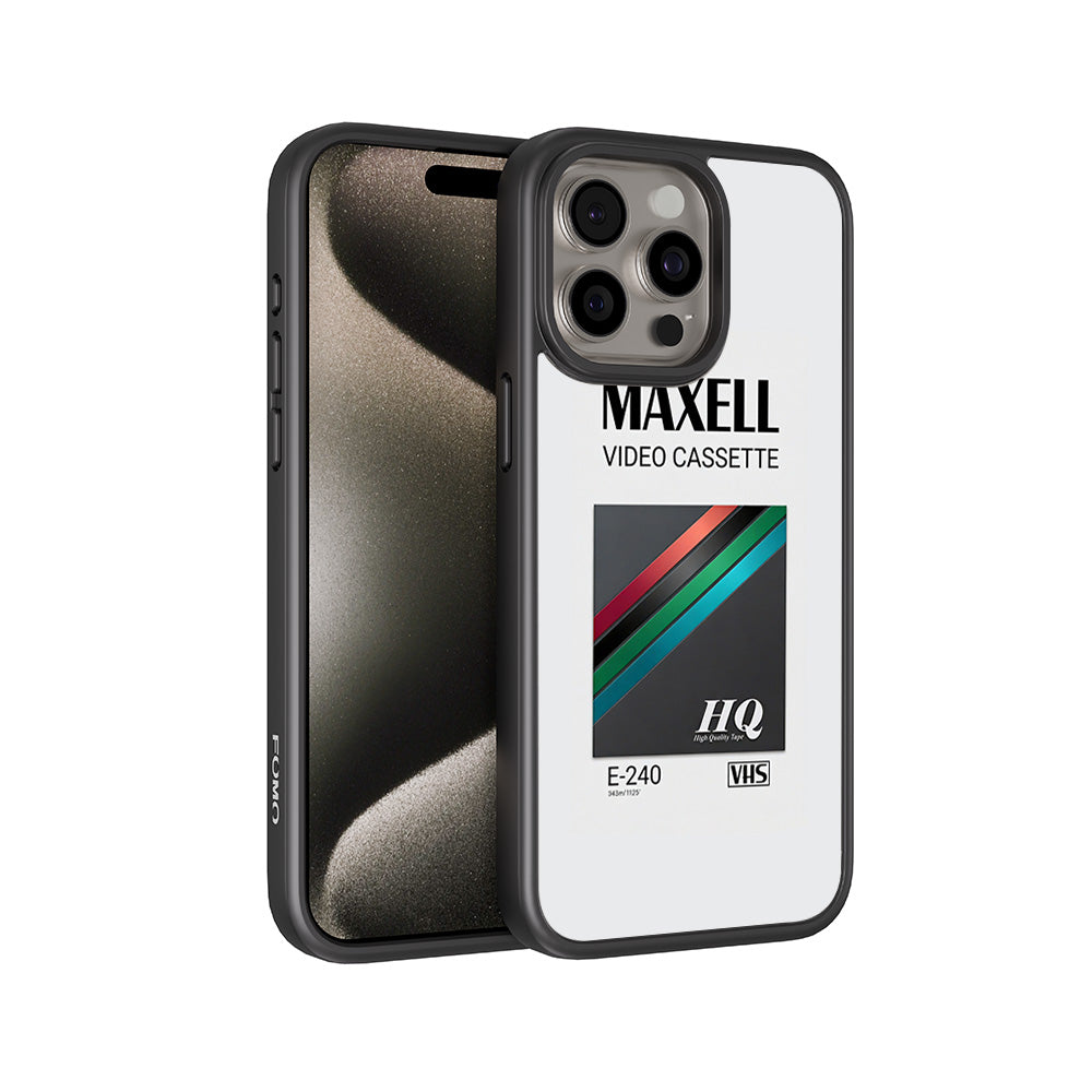 Maxell Video Cassette 3D Skin with Shockguard Armour Magsafe Case for Apple iPhone 15 Pro