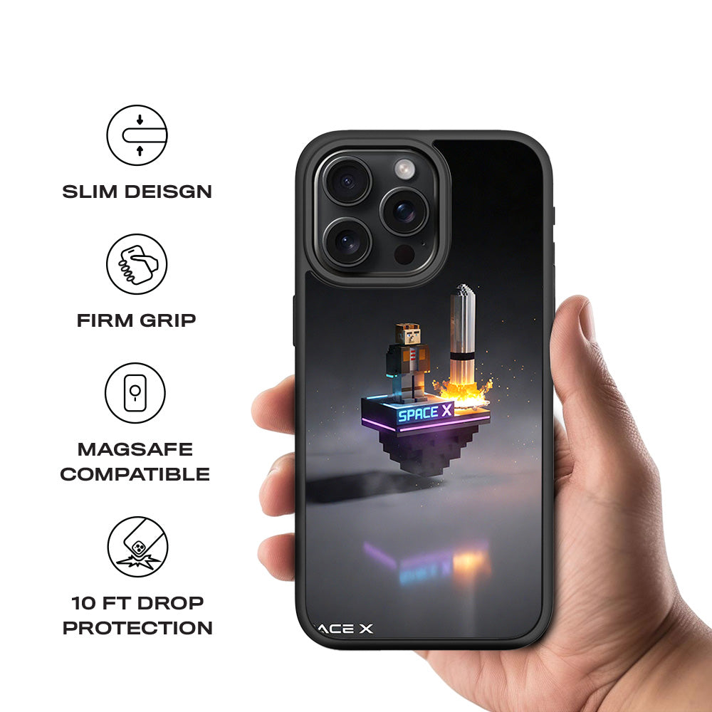 SpaceX Adventure 3D Skin with Shockguard Armour Magsafe Case for Apple iPhone 15 Pro