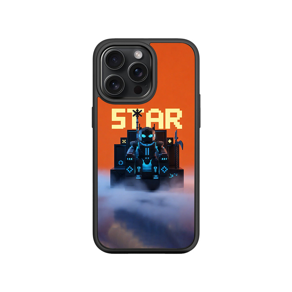 Pixelated Star 3D Skin with Shockguard Armour Magsafe Case for Apple iPhone 15 Pro