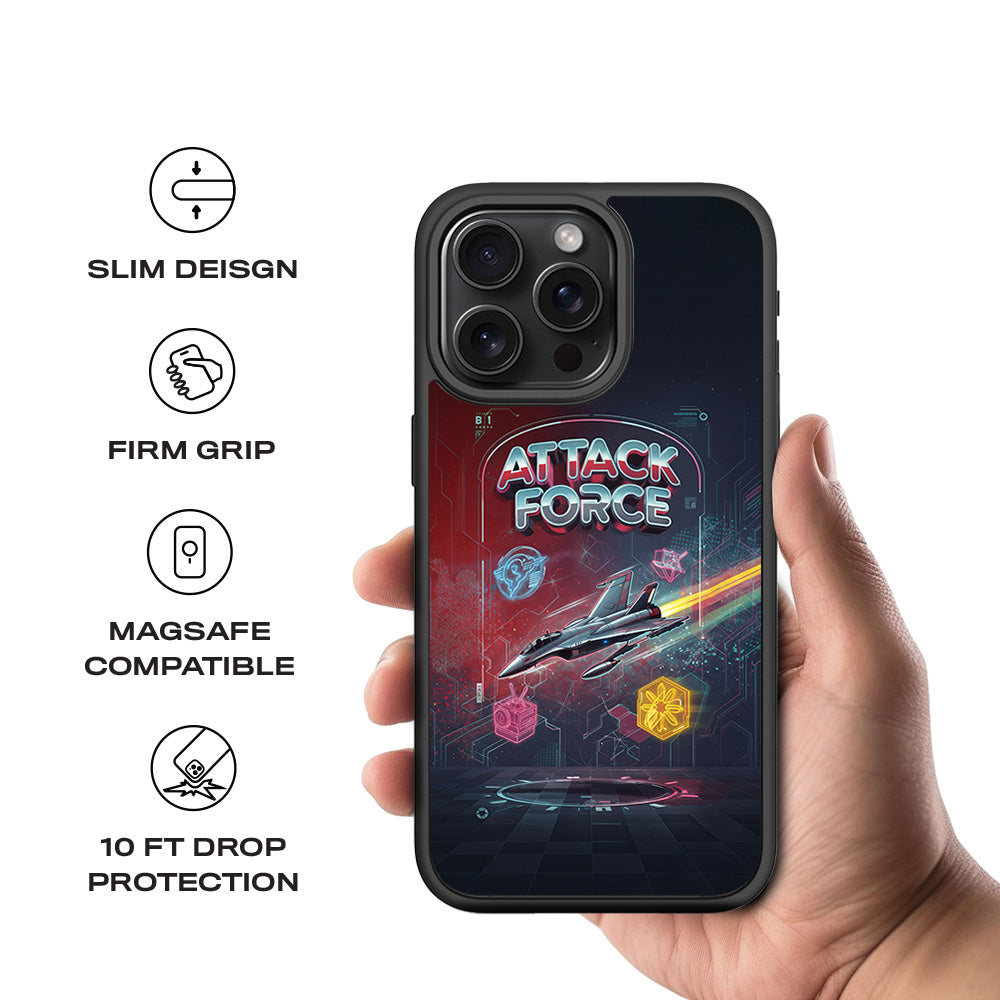 Attack Force 3D Skin with Shockguard Armour Magsafe Case for Apple iPhone 15 Pro Max