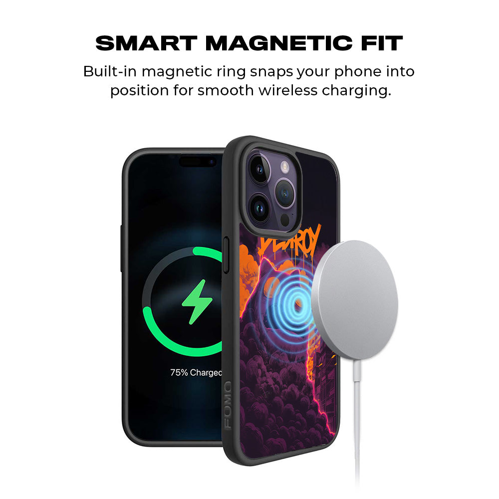 Destroy Cityscape 3D Skin with Shockguard Armour Magsafe Case for Apple iPhone 15 Pro