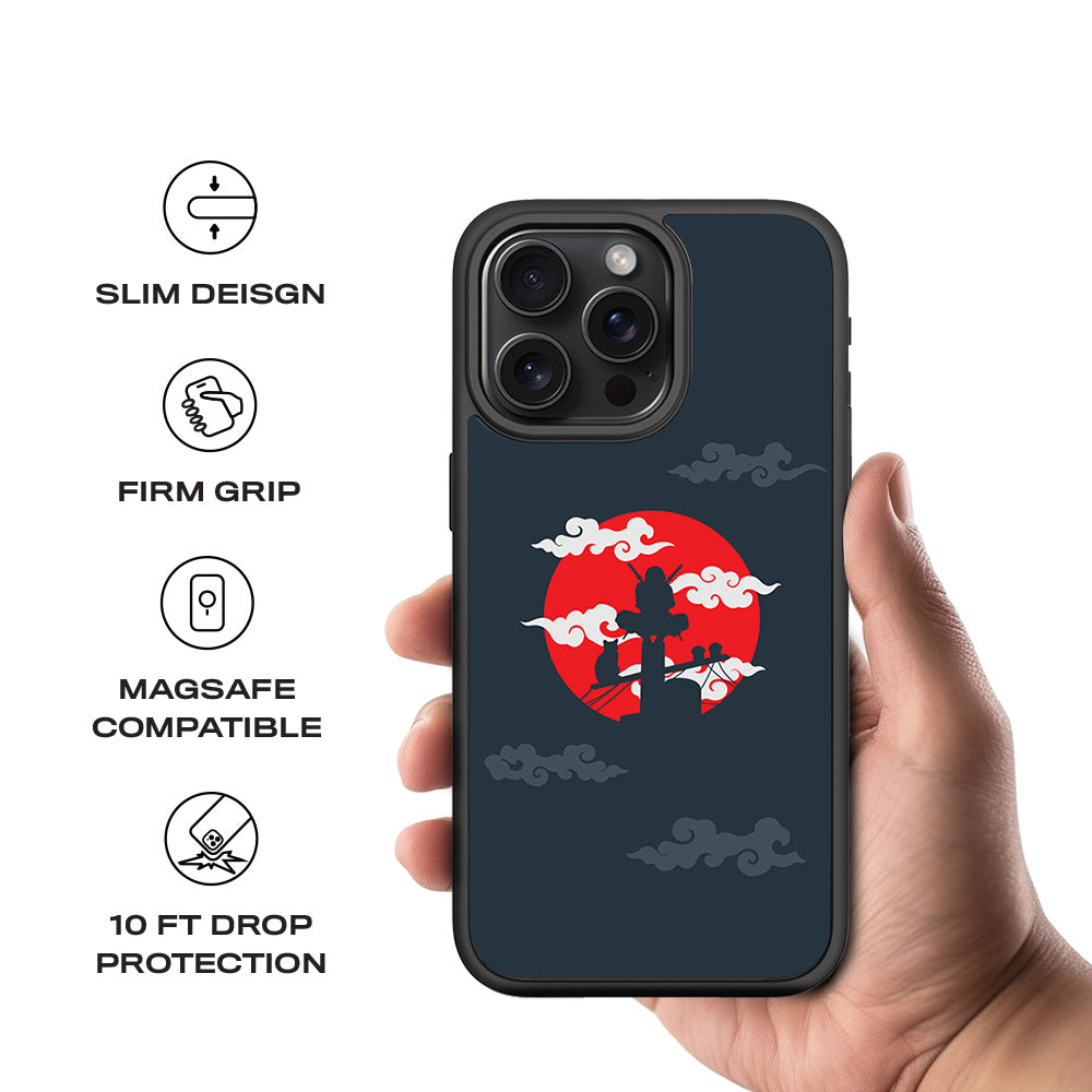Itachi Uchiha Anime 3D Skin with Shockguard Armour Magsafe Case for Apple iPhone 15 Pro