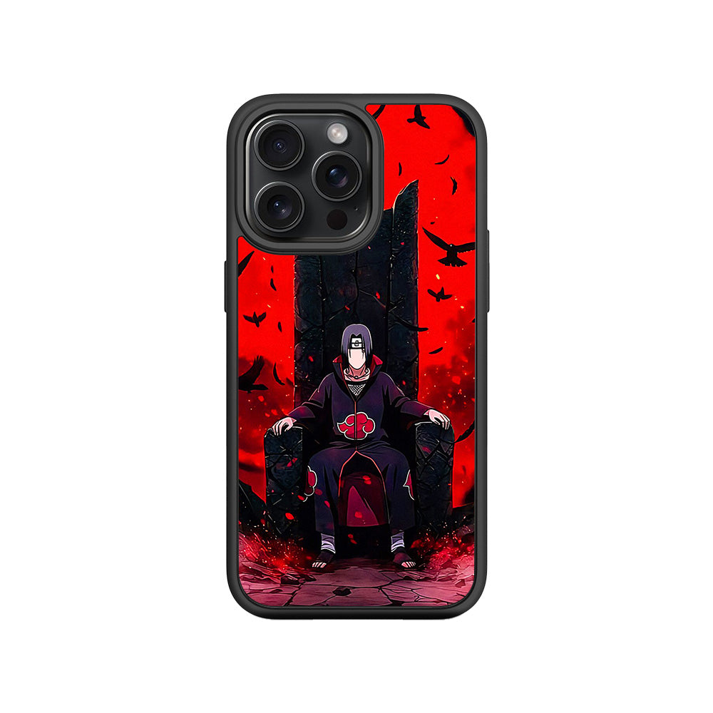 Itachi Uchiha Sitting on Throne 3D Skin with Shockguard Armour Magsafe Case for Apple iPhone 15 Pro
