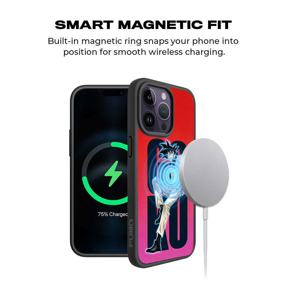 Goku Streetwear Aura 3D Skin with Shockguard Armour Magsafe Case for Apple iPhone 15 Pro