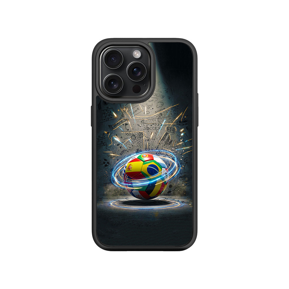 World Football Nations Sports 3D Skin with Shockguard Armour Magsafe Case for Apple iPhone 15 Pro