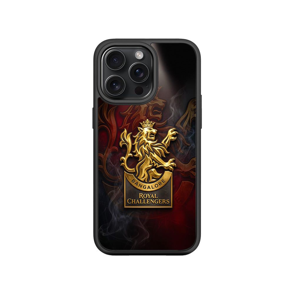 Royal Challengers Bangalore Golden Lion IPL Sports 3D Skin with Shockguard Armour Magsafe Case for Apple iPhone 15 Pro