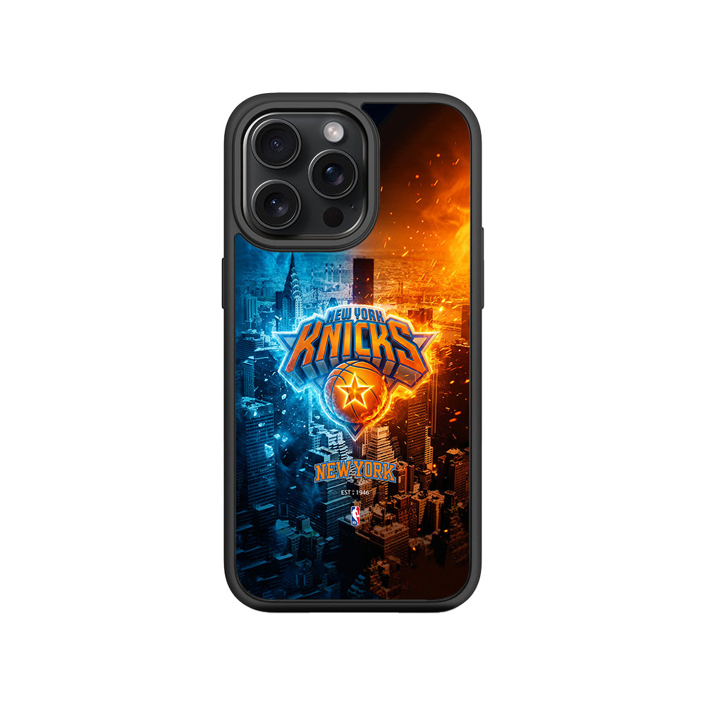 New York Knicks City Pride Sports 3D Skin with Shockguard Armour Magsafe Case for Apple iPhone 15 Pro