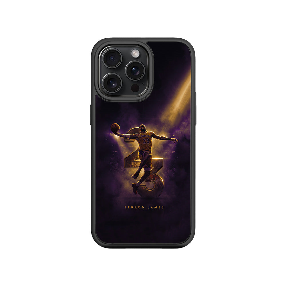 LeBron James King 23 Basketball Sports 3D Skin with Shockguard Armour Magsafe Case for Apple iPhone 15 Pro