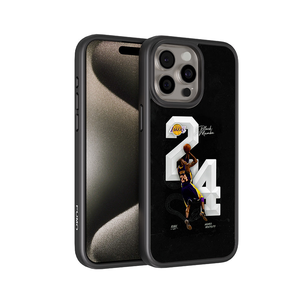 Kobe Bryant Black Mamba 24 Basketball Sports 3D Skin with Shockguard Armour Magsafe Case for Apple iPhone 15 Pro