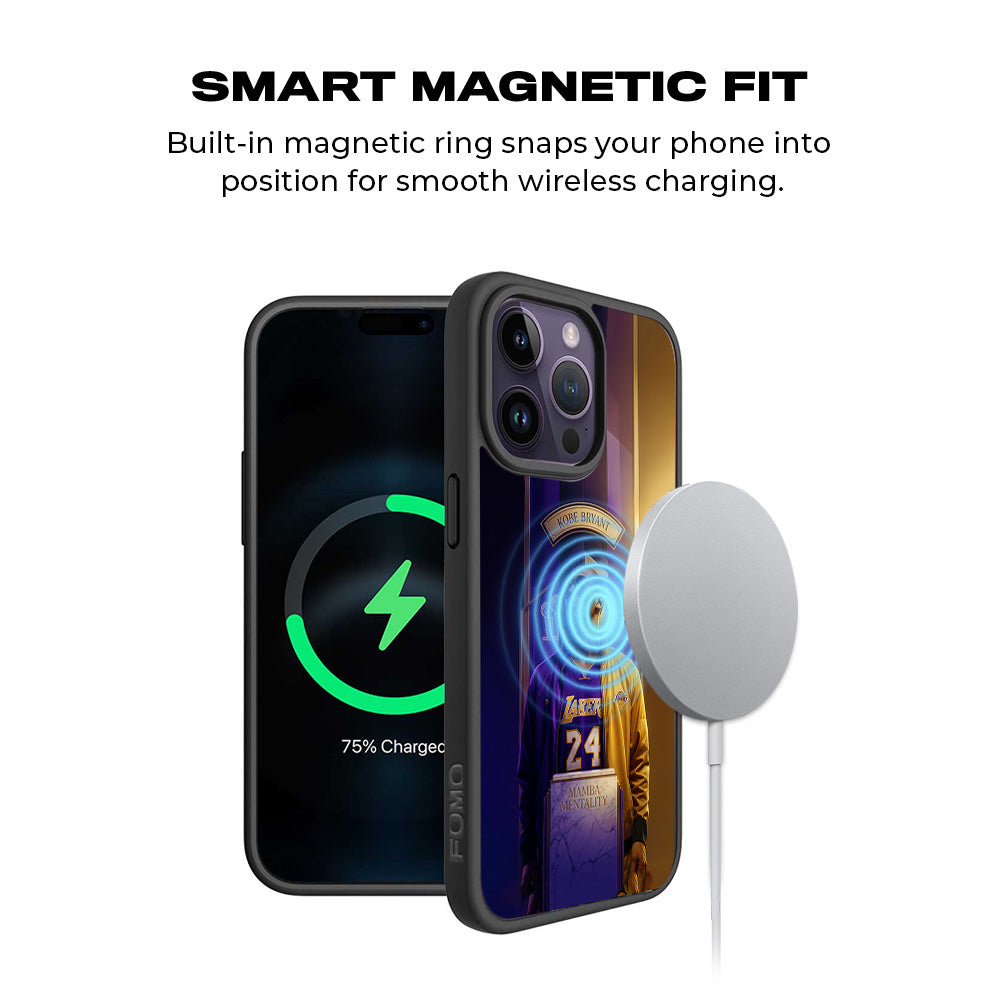 Kobe Bryant Mamba Mentality Sports 3D Skin with Shockguard Armour Magsafe Case for Apple iPhone 15 Pro Max