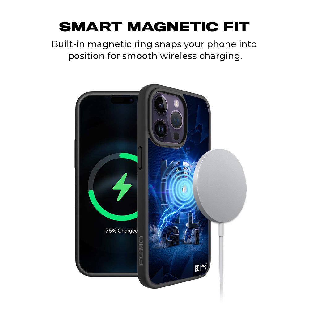 Virat Kohli King Kohli Cricket Sports 3D Skin with Shockguard Armour Magsafe Case for Apple iPhone 15 Pro