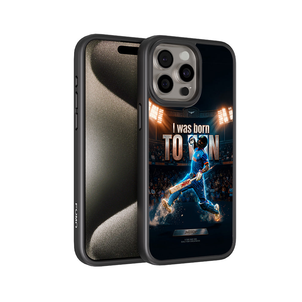 Virat Kohli Born To Win Cricket Sports 3D Skin with Shockguard Armour Magsafe Case for Apple iPhone 15 Pro Max