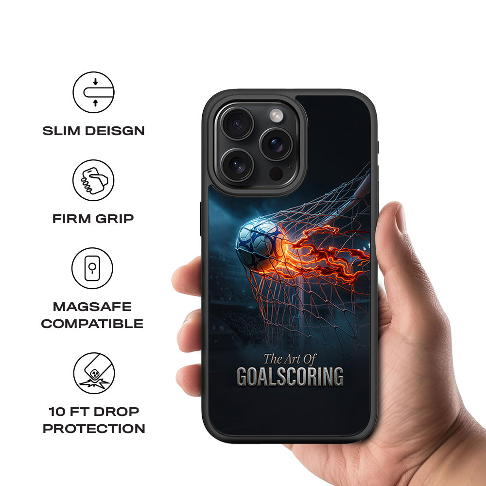 The Art of Goal Scoring Football Sports 3D Skin with Shockguard Armour Magsafe Case for Apple iPhone 15 Pro Max