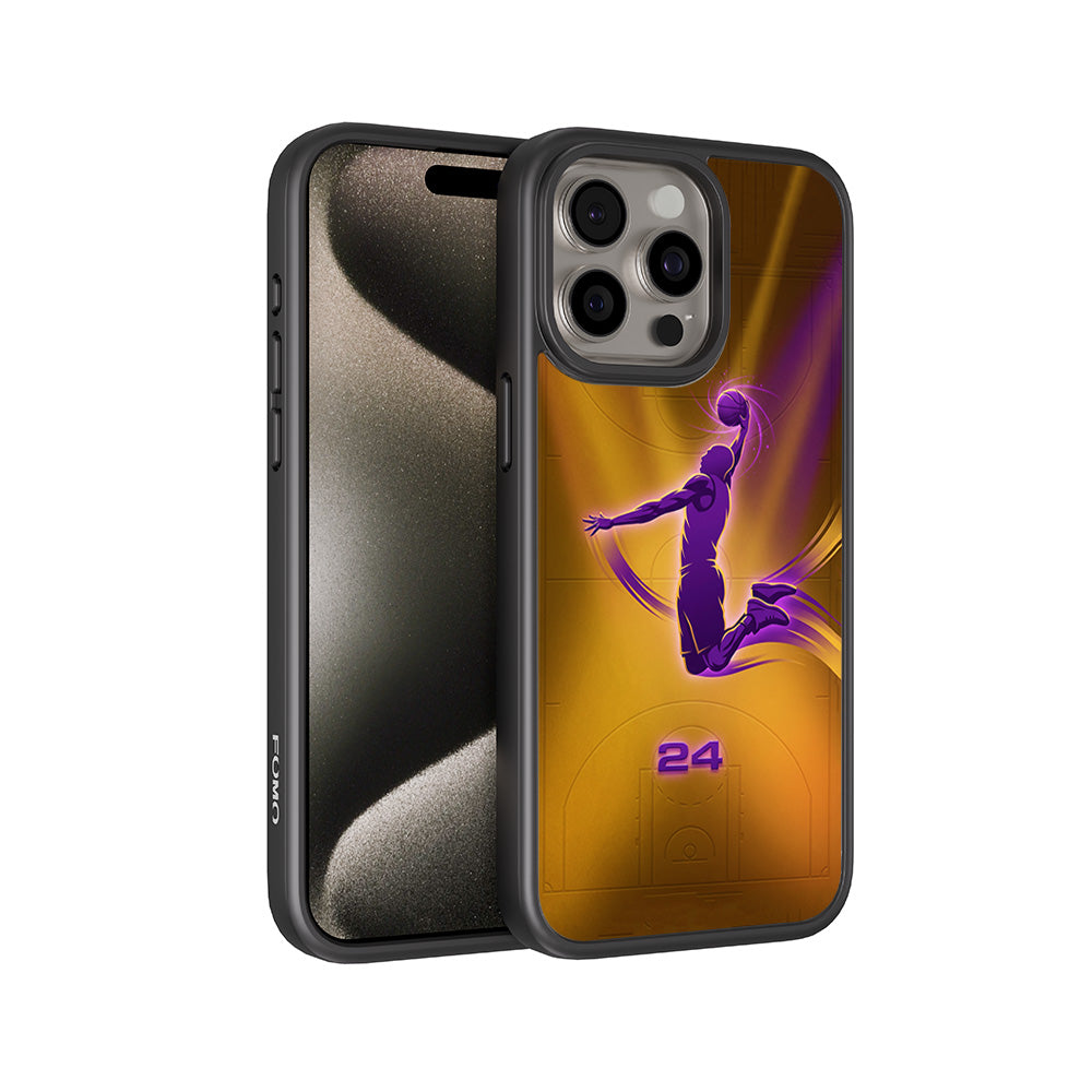 Purple Dunk 24 Sports 3D Skin with Shockguard Armour Magsafe Case for Apple iPhone 15 Pro