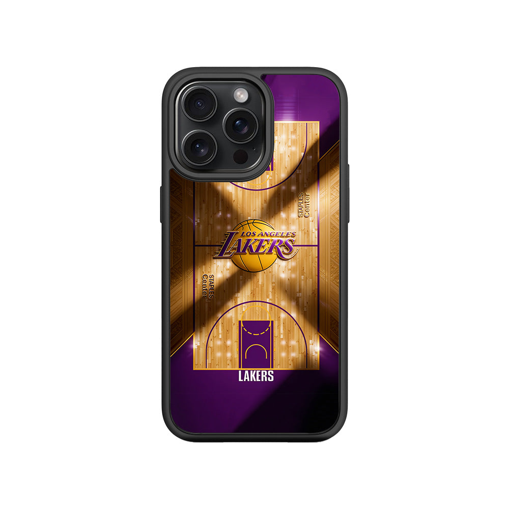Lakers Championship Court Sports 3D Skin with Shockguard Armour Magsafe Case for Apple iPhone 15 Pro