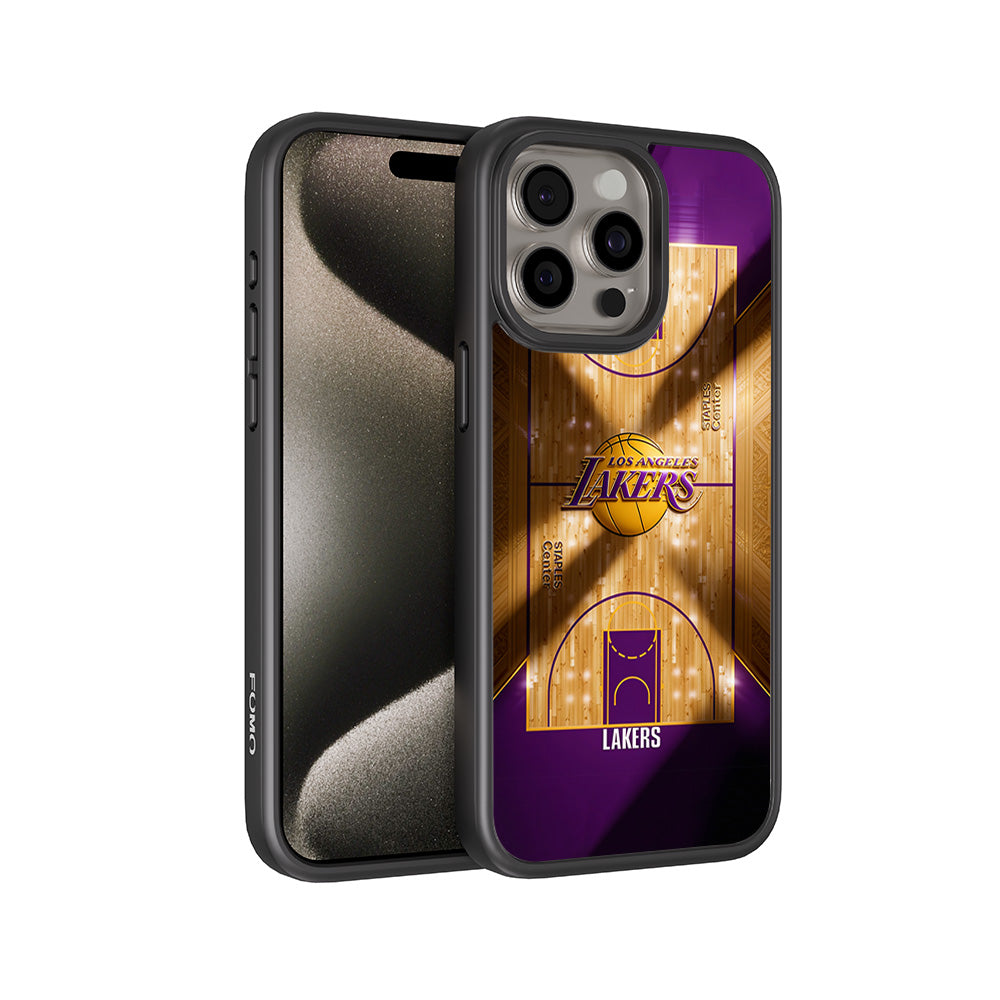 Lakers Championship Court Sports 3D Skin with Shockguard Armour Magsafe Case for Apple iPhone 15 Pro
