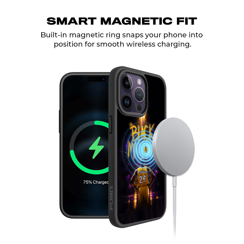 Black Mamba 24 Basketball Sports 3D Skin with Shockguard Armour Magsafe Case for Apple iPhone 15 Pro