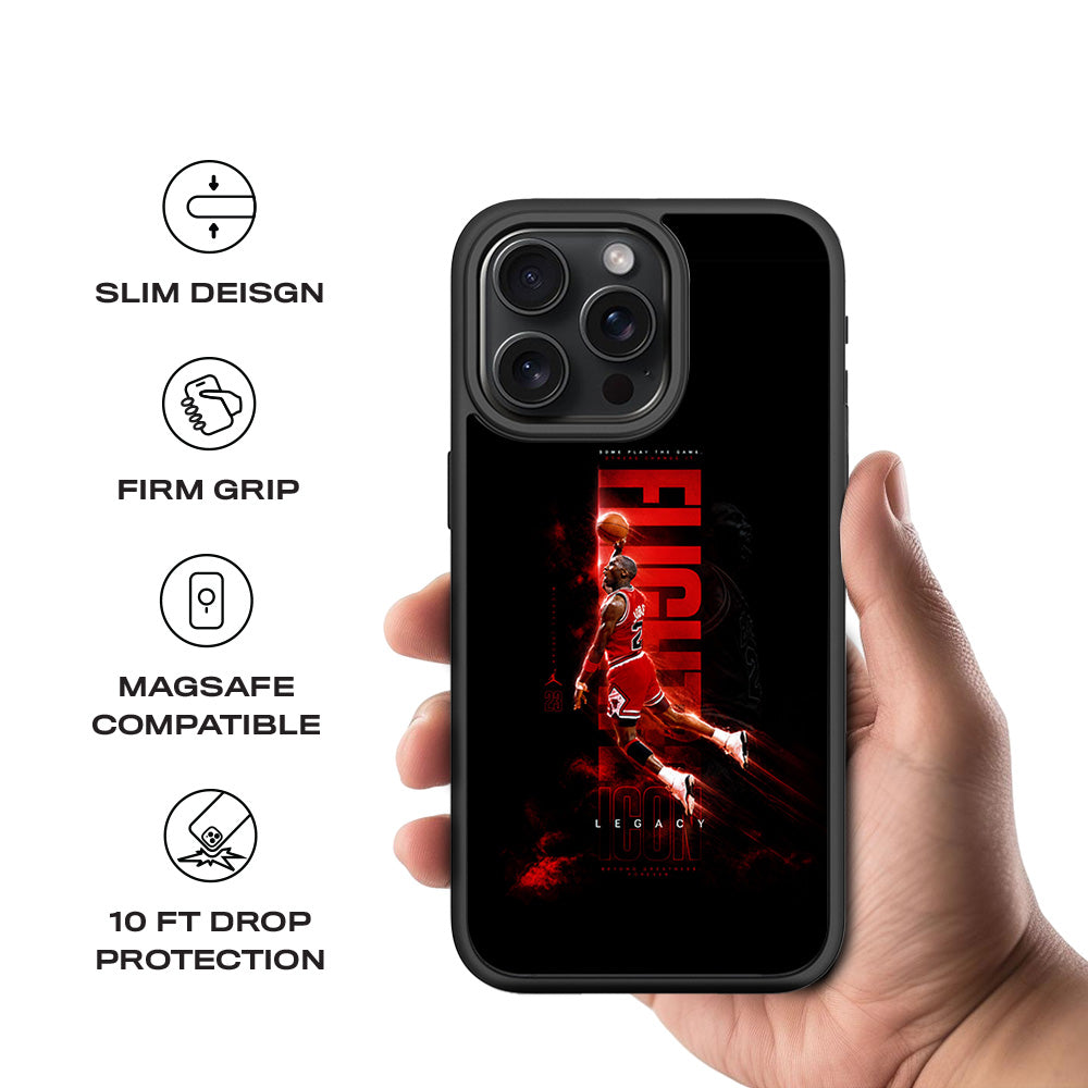 Jordan 23 Flight Sports 3D Skin with Shockguard Armour Magsafe Case for Apple iPhone 15 Pro