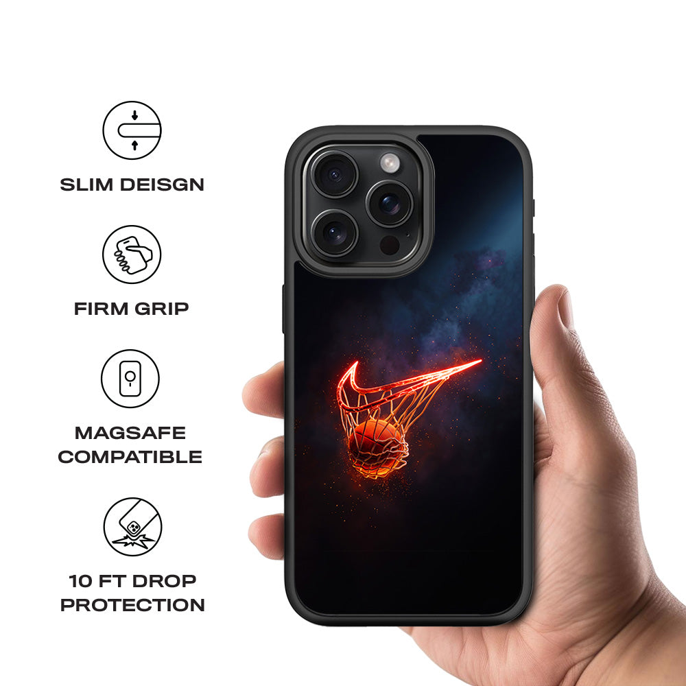 Basketball Nike Fire Sports 3D Skin with Shockguard Armour Magsafe Case for Apple iPhone 15 Pro