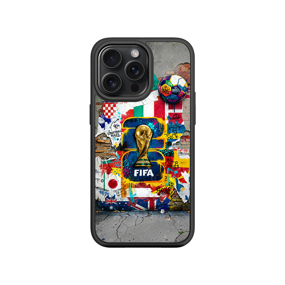FIFA World Cup Streetstyle Sports 3D Skin with Shockguard Armour Magsafe Case for Apple iPhone 15 Pro Max