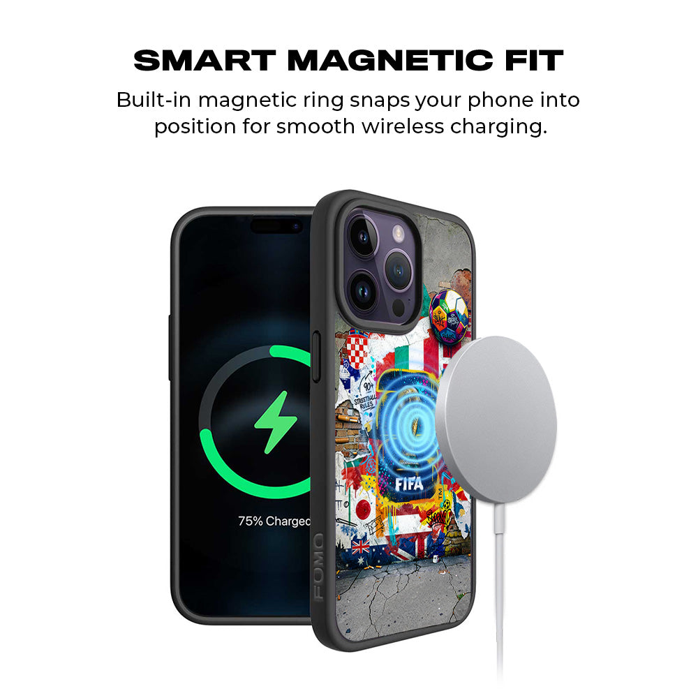 FIFA World Cup Streetstyle Sports 3D Skin with Shockguard Armour Magsafe Case for Apple iPhone 15 Pro Max