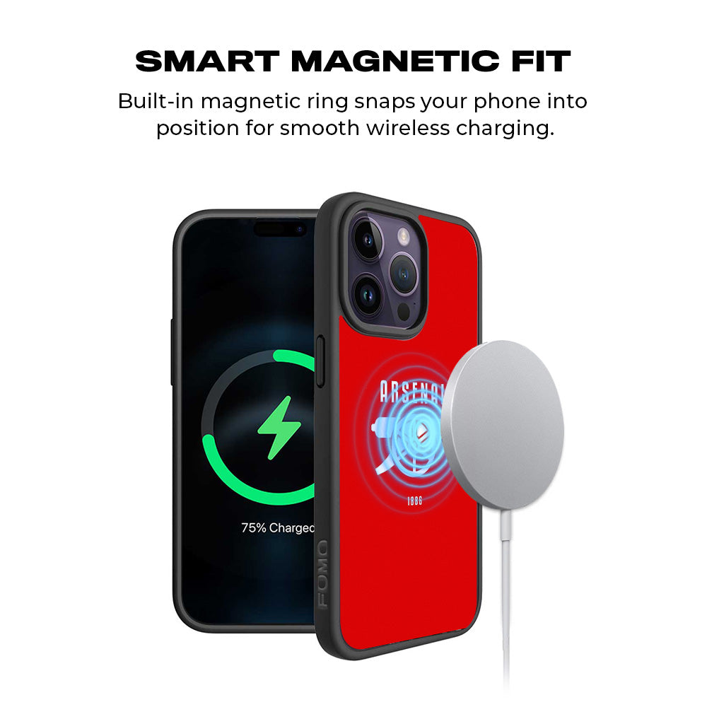 Arsenal Cannon Sports 3D Skin with Shockguard Armour Magsafe Case for Apple iPhone 15 Pro