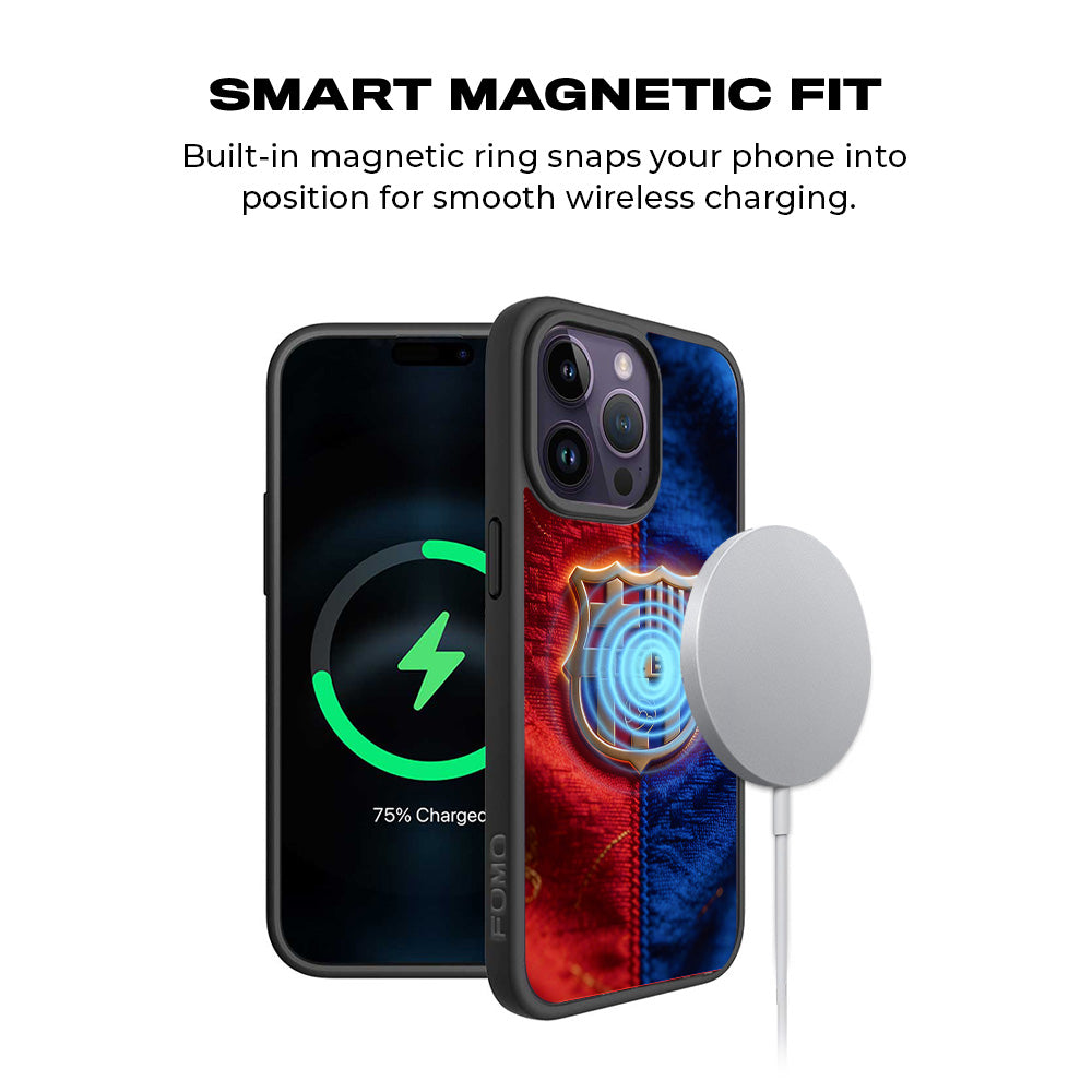 FC Barcelona Sports 3D Skin with Shockguard Armour Magsafe Case for Apple iPhone 15 Pro Max