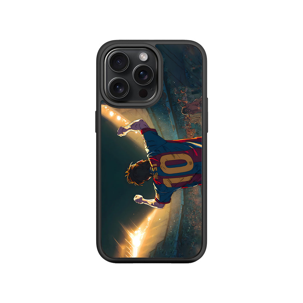 Rising Champion Messi 3D Skin with Shockguard Armour Magsafe Case for Apple iPhone 15 Pro