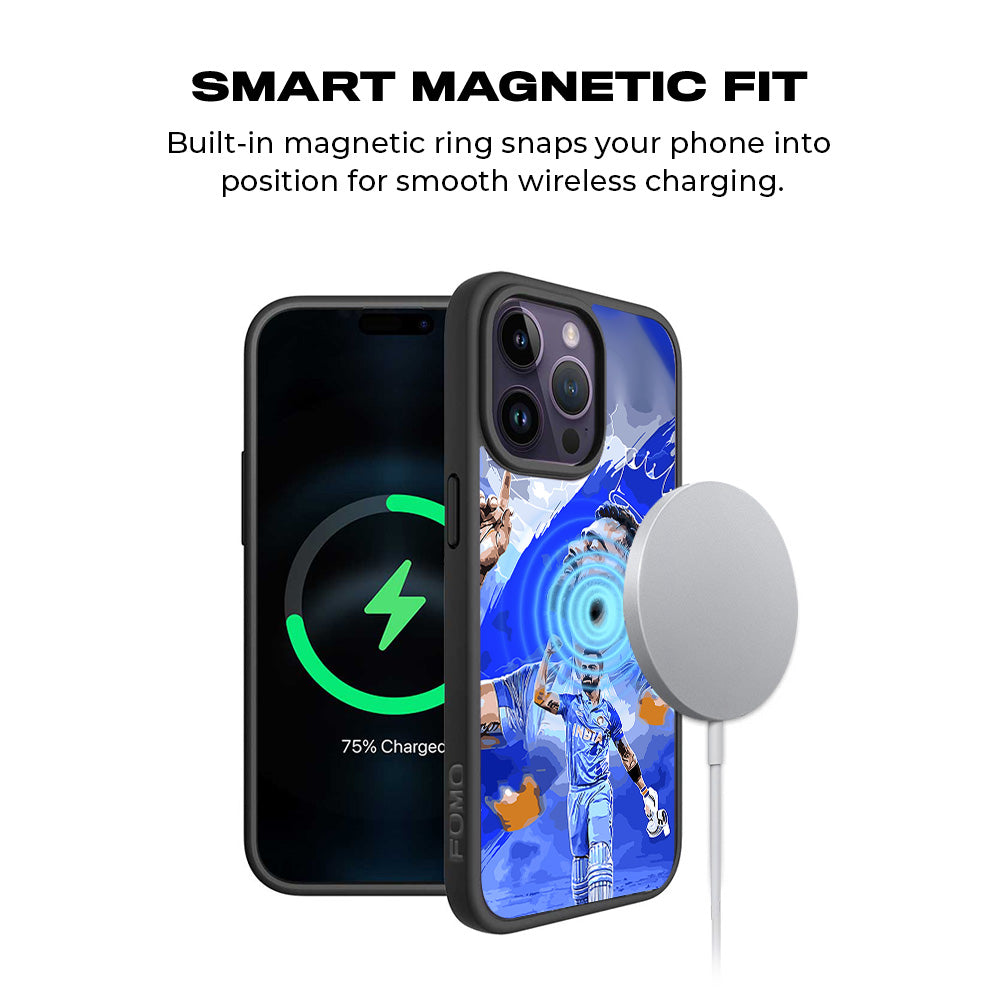Virat Kohli Champion Sports 3D Skin with Shockguard Armour Magsafe Case for Apple iPhone 15 Pro