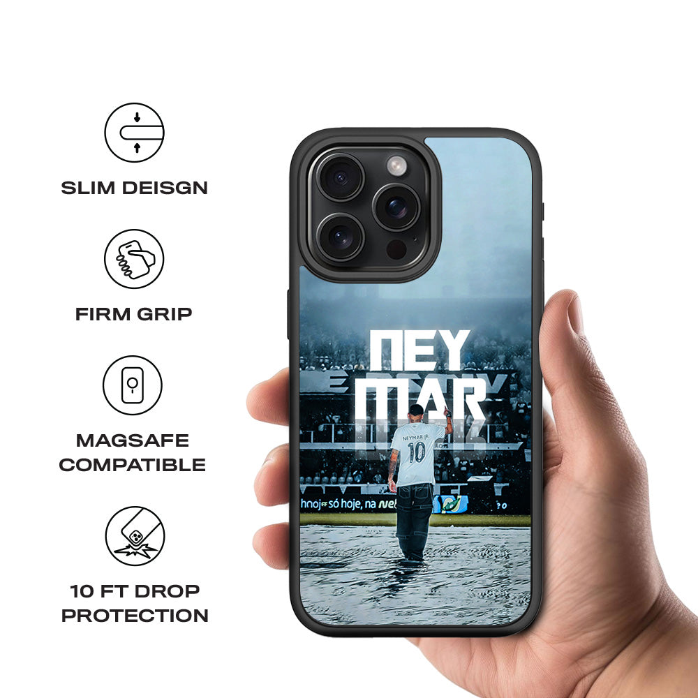 Neymar Powerful Presence Sports 3D Skin with Shockguard Armour Magsafe Case for Apple iPhone 15 Pro Max
