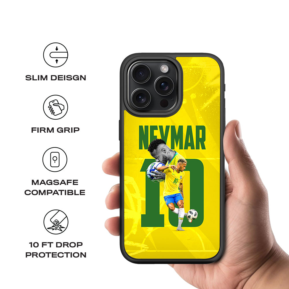 Neymar Da Silva Sports 3D Skin with Shockguard Armour Magsafe Case for Apple iPhone 15 Pro Max