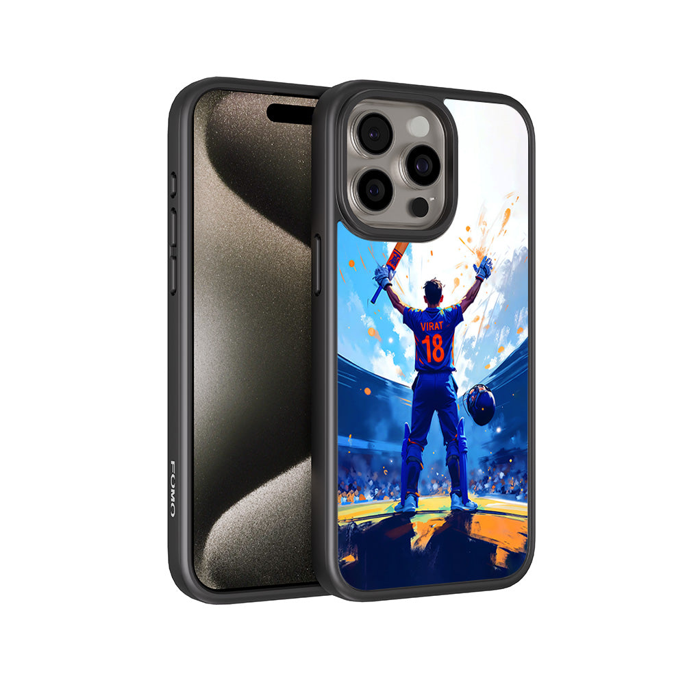 King Virat Kohli Sports 3D Skin with Shockguard Armour Magsafe Case for Apple iPhone 15 Pro