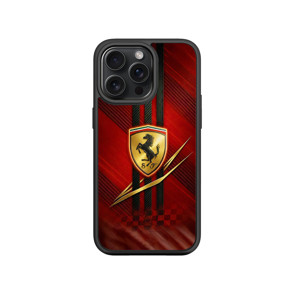 Ferrari 3D Skin with Shockguard Armour Magsafe Case for Apple iPhone 15 Pro