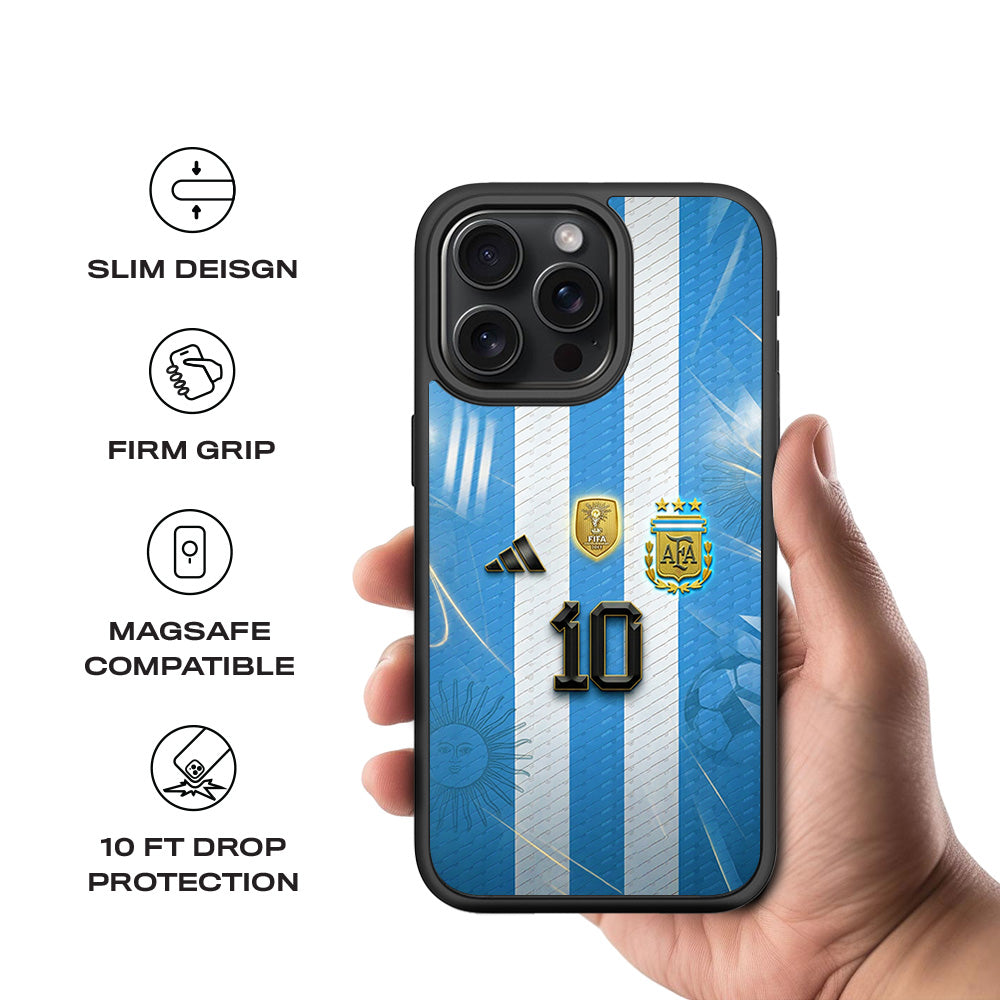 AFA 10 Champion Sports 3D Skin with Shockguard Armour Magsafe Case for Apple iPhone 15 Pro