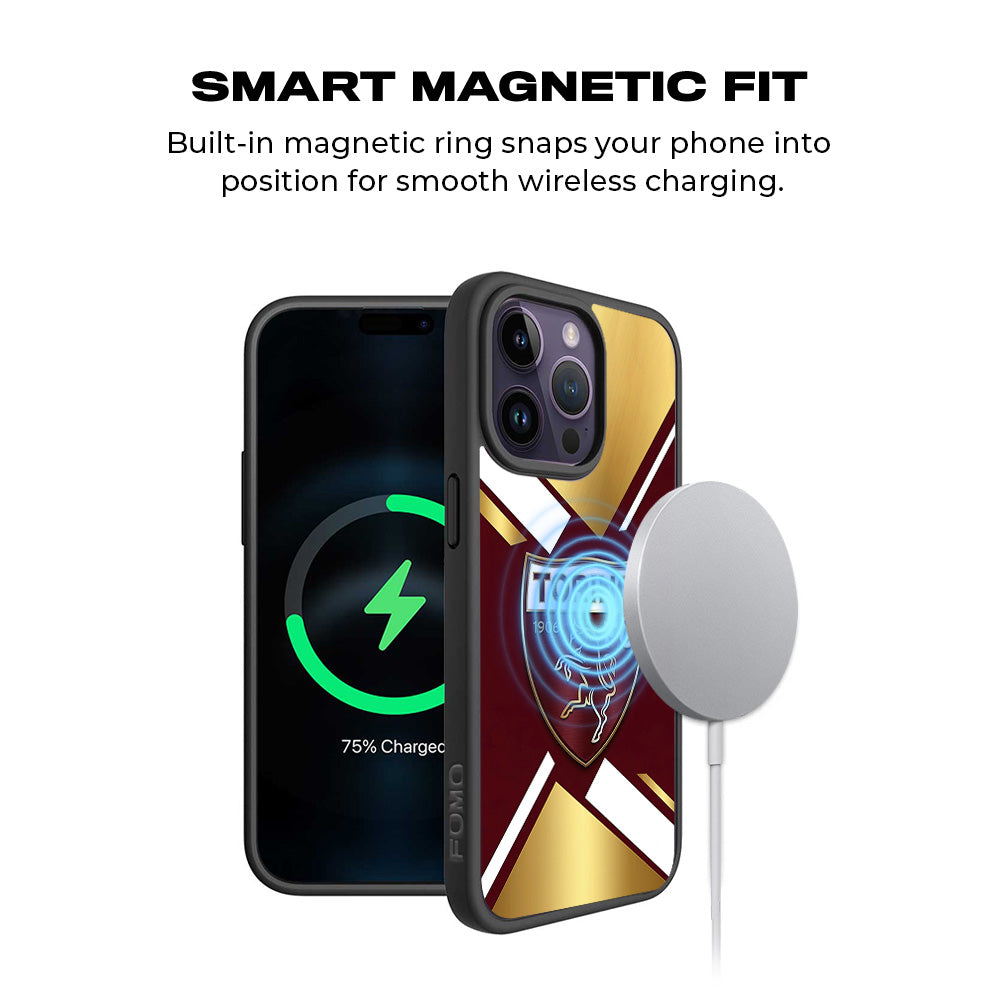 TORINO FC 1906 Sports 3D Skin with Shockguard Armour Magsafe Case for Apple iPhone 15 Pro
