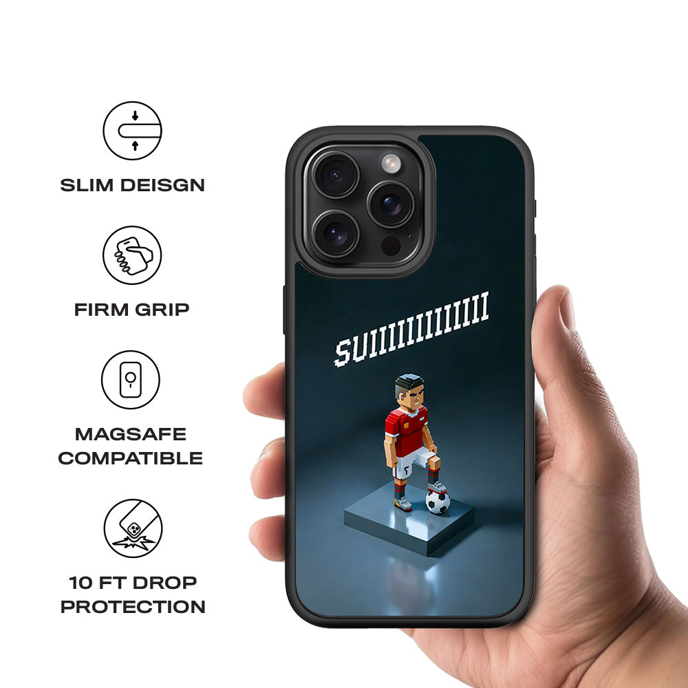 Legend Ronaldo 3D Skin with Shockguard Armour Magsafe Case for Apple iPhone 15 Pro