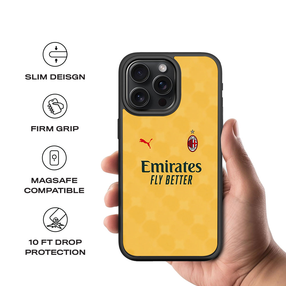 Emirates Yellow 3D Skin with Shockguard Armour Magsafe Case for Apple iPhone 15 Pro Max