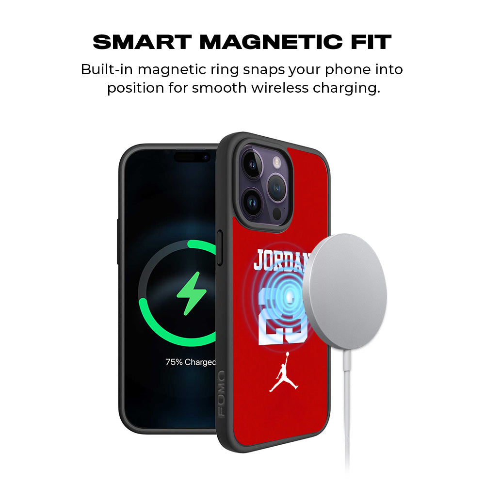 Jordan 23 3D Skin with Shockguard Armour Magsafe Case for Apple iPhone 15 Pro