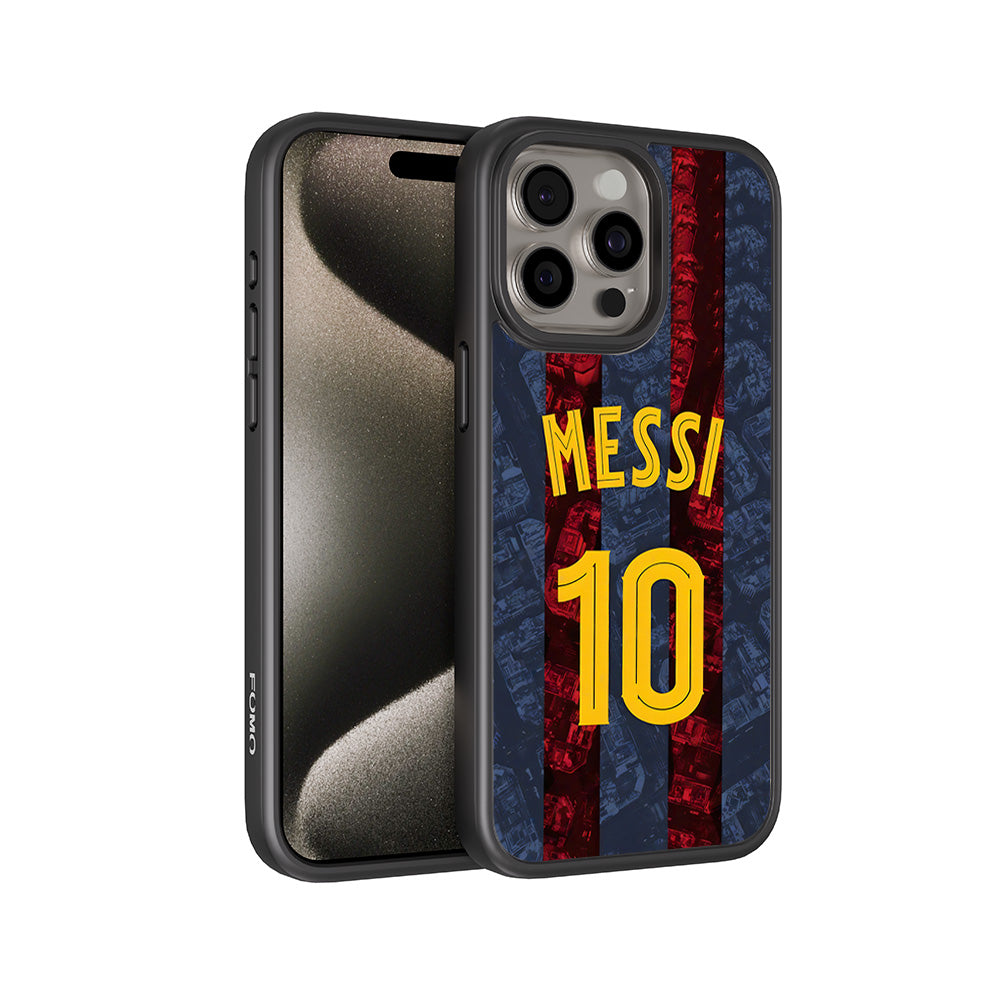 Messi Barcelona Jersey 3D Skin with Shockguard Armour Magsafe Case for Apple iPhone 15 Pro Max