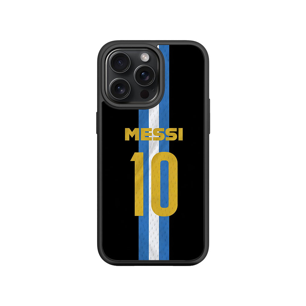 Messi Argentina Jersey 3D Skin with Shockguard Armour Magsafe Case for Apple iPhone 15 Pro